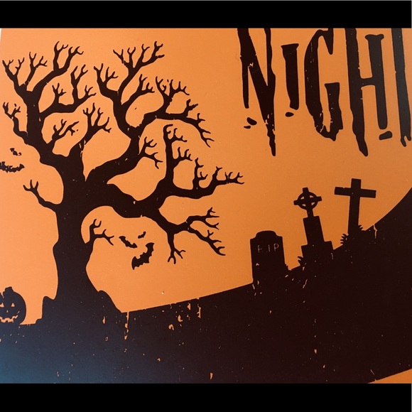 Halloween Fright Night Wood Box Frame Ghost Tombs - Picture 5 of 12